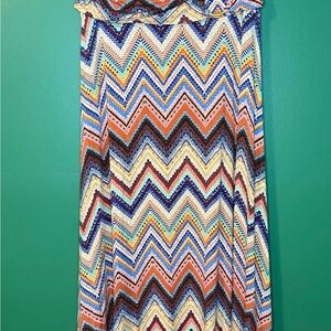 Vibrant Chevron A-Line Skirt